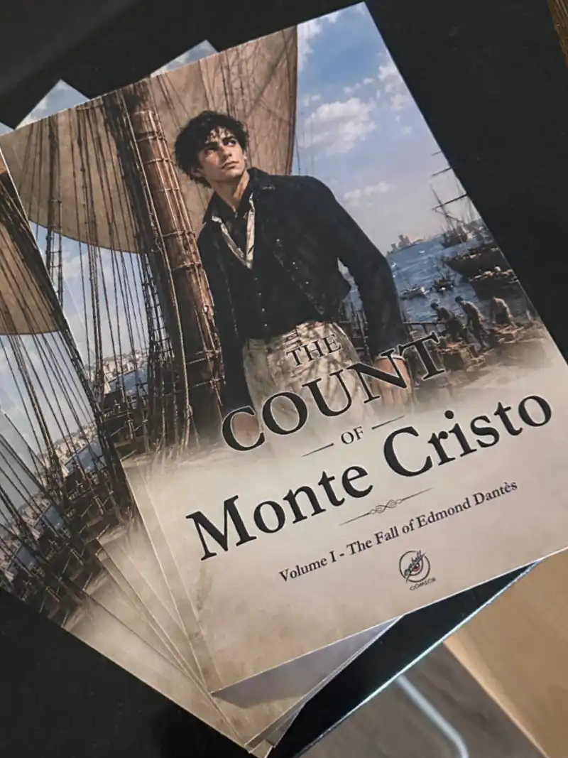 Stack of printed Volume I paperback copies showing the illustrated front cover