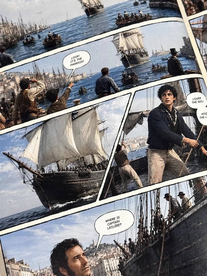Printed Volume I edition showing the Pharaon arriving in Marseille