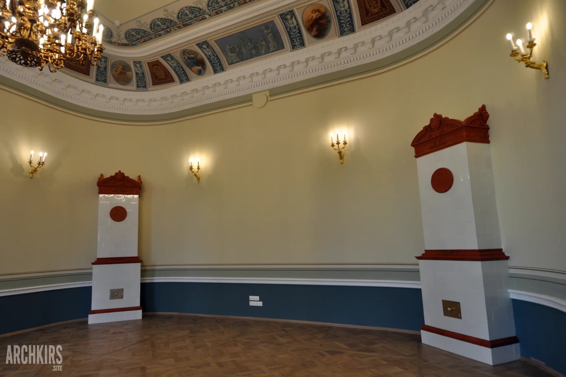 Two tiled stoves after restoration