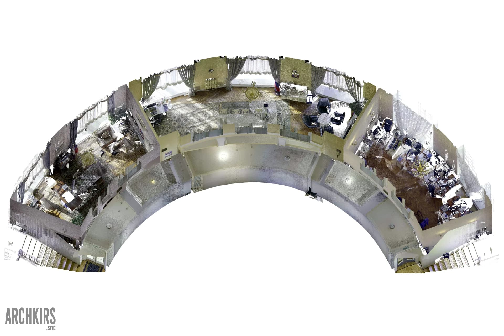 Point cloud: top view, layout