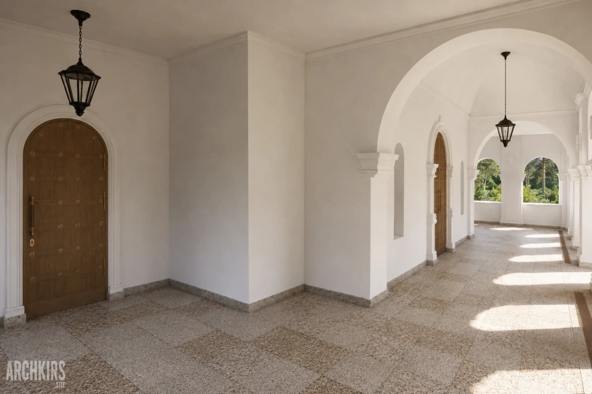 Крытая арочная галерея храма
